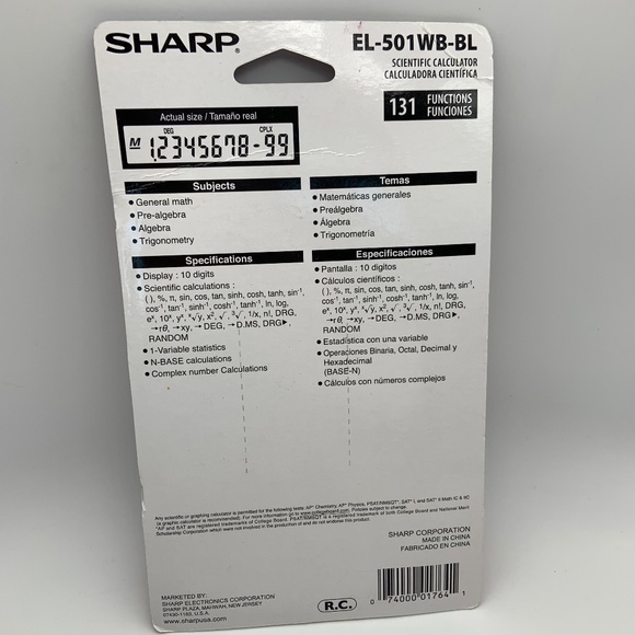 Sharp EL-501WB-BL Scientific Calculator Blue Sealed - Picture 6 of 8